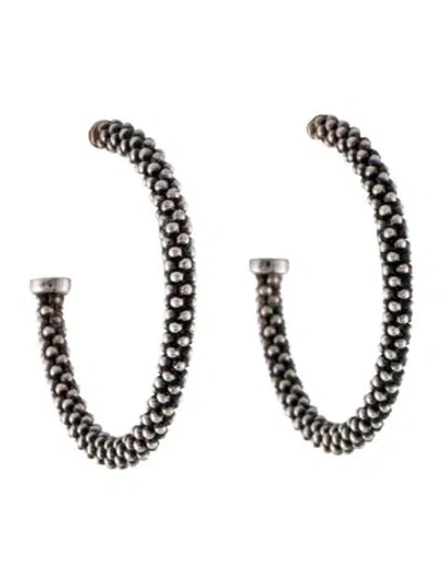 Pre-owned Lagos Large Caviar Hoop Earrings In Multi