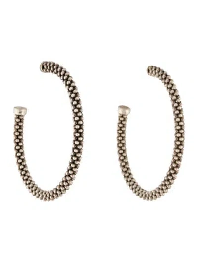 Pre-owned Lagos Large Caviar Hoop Earrings In Multi