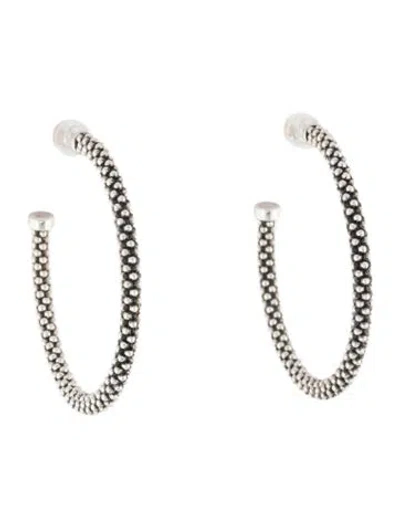 Pre-owned Lagos Large Caviar Hoop Earrings In Multi
