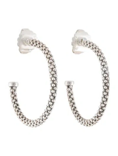 Pre-owned Lagos Large Caviar Hoop Earrings In Multi