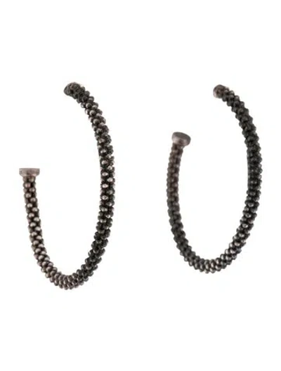 Pre-owned Lagos Large Caviar Hoop Earrings In Multi