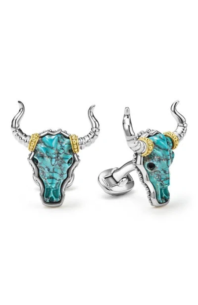 Lagos Longhorn Cuff Links In Blue
