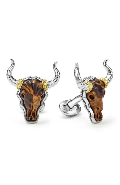 Lagos Longhorn Cuff Links In Brown