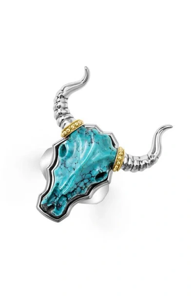Lagos Longhorn Ring In Blue