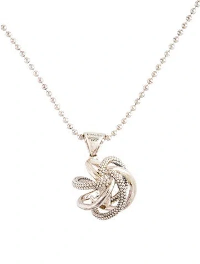 Pre-owned Lagos Love Knot Pendant Necklace, 30" In Multicolor