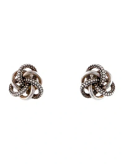 Pre-owned Lagos Love Knot Stud Earrings In Multi