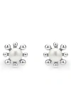 Lagos Luna Fleur Freashwater Pearl Stud Earrings In Silver