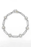 Lagos Luna Fleur Freshwater Pearl Station Bracelet In Silver
