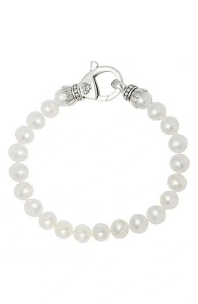 Lagos Luna Freshwater Pearl Bracelet In Silver/pearl