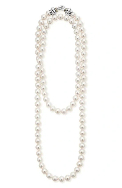 Lagos Luna Freshwater Pearl Necklace In Pearl/ Silver