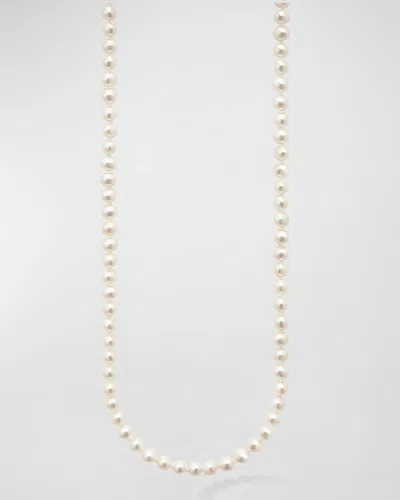 Lagos Luna Pearl 6mm Strand Necklace With Small Lobster Clasp In Silver