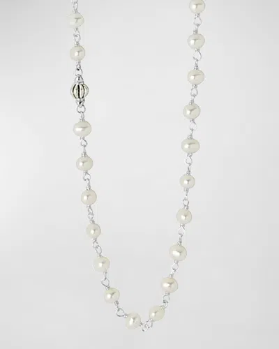 Lagos Luna Pearl Necklace With Sterling Silver, 36"
