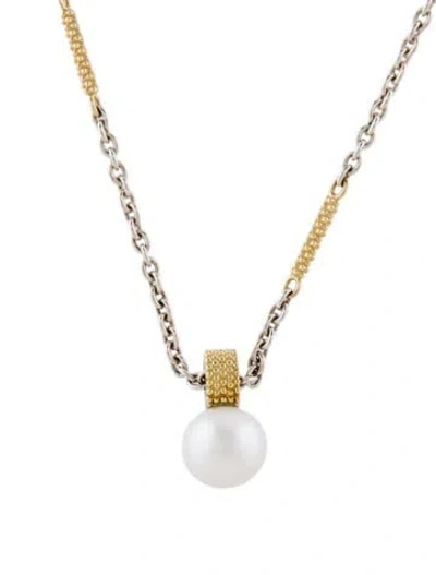 Pre-owned Lagos Luna Pearl Pendant Necklace, 18" In Multi