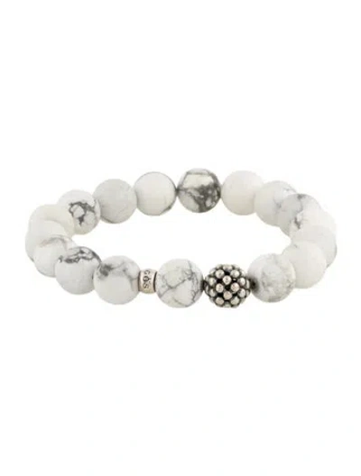 Pre-owned Lagos Magnesite Beaded Station Bracelet, 6.5" In Multi