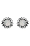 Lagos Maya Circle Stud Earrings In Silver/white Mother Of Pearl