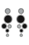 Lagos Maya Diamond & Onyx Statement Drop Earrings In Silver/onyx