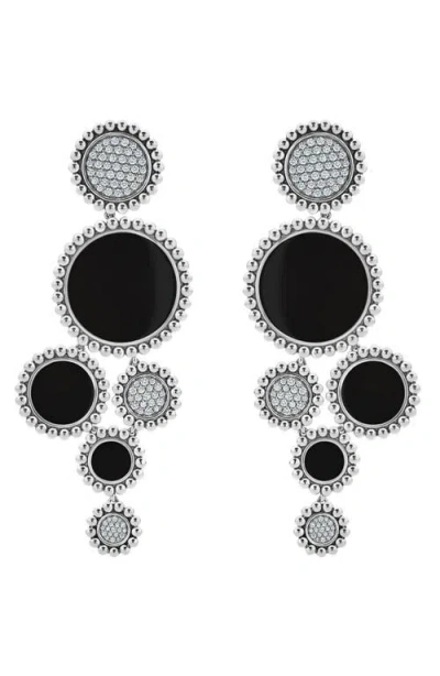 Lagos Maya Diamond & Onyx Statement Drop Earrings In Silver/onyx