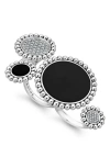 Lagos Maya Diamond Circle Statement Ring In Silver/onyx