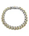 Lagos Men's 18k Yellow Gold & Sterling Silver Anthem Beaded Curb Link Bracelet - Exclusive In Silver/gold