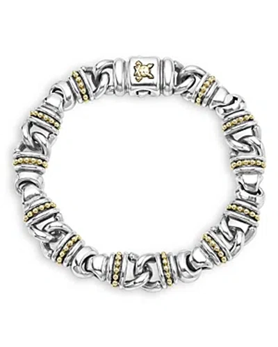 Lagos Men's 18k Yellow Gold & Sterling Silver Anthem Beaded Link Bracelet - Exclusive In Silver/gold
