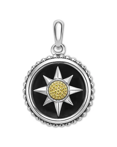 Lagos Men's 18k Yellow Gold & Sterling Silver Anthem Black Agate Starburst Amulet Pendant - Exclusive