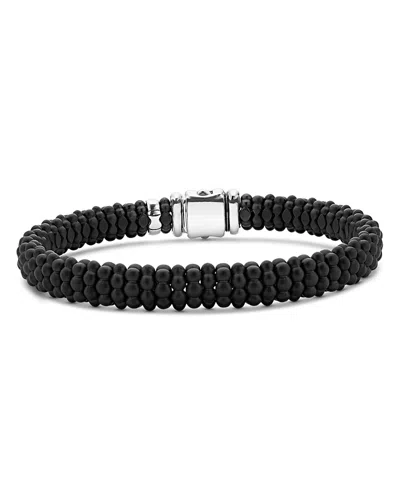 Lagos Men's 18k Yellow Gold & Sterling Silver Anthem Black Ceramic Caviar Bead Bracelet - Exclusive