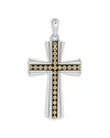 Lagos Men's 18k Yellow Gold & Sterling Silver Anthem Caviar Bead Cross Pendant - Exclusive In Gold/silver