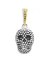 Lagos Men's 18k Yellow Gold & Sterling Silver Anthem Caviar Bead Skull Pendant - Exclusive In Silver