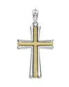 Lagos Men's 18k Yellow Gold & Sterling Silver Anthem Caviar Bead Cross Pendant - Exclusive In Gold/silver