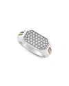 Lagos Men's 18k Yellow Gold & Sterling Silver Anthem Diamond Octagon Cluster Ring In Silver