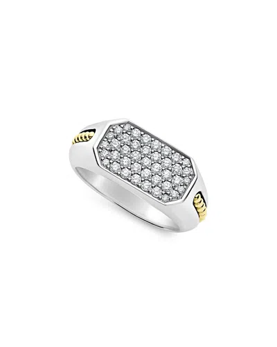 LAGOS MEN'S 18K YELLOW GOLD & STERLING SILVER ANTHEM DIAMOND CLUSTER RING