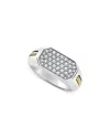 Lagos Men's 18k Yellow Gold & Sterling Silver Anthem Diamond Octagon Cluster Ring In Silver