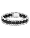 Lagos Men's Stainless Steel Anthem Black Ceramic Bead Bracelet - Exclusive In Black/silver