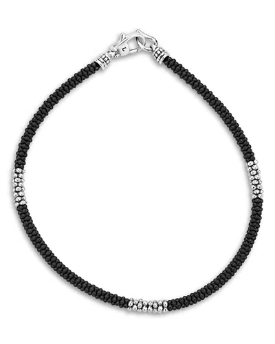 Lagos Men's Sterling Silver Anthem Black Beaded Bracelet - Exclusive In Multi