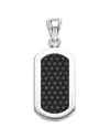 Lagos Men's Sterling Silver Anthem Black Ceramic Tag Amulet Pendant In Metallic