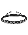 Lagos Men's Sterling Silver Anthem Caviar Bead Black Macrame Bracelet - Exclusive In Black/silver