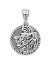 Lagos Men's Sterling Silver Anthem Lion Small Disc Amulet Pendant In Metallic