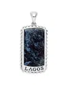 Lagos Men's Sterling Silver Anthem Pietersite Dog Tag Pendant - Exclusive In Blue/silver