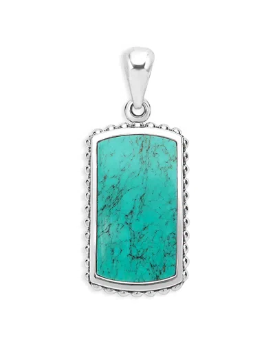 Lagos Men's Sterling Silver Anthem Stone Tag Amulet Pendant In Green