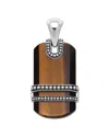 Lagos Men's Sterling Silver Anthem Tiger Eye Dog Tag Amulet Pendant - Exclusive In Silver