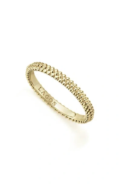 Lagos Micro Caviar Beaded Stacking Ring In Gold