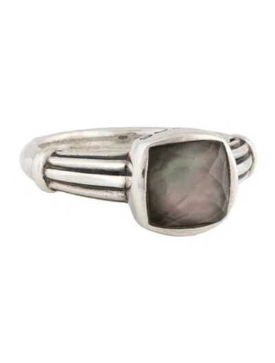 Pre-owned Lagos Mother Of Pearl & Quartz Doublet Cocktail Ring In Multicolor