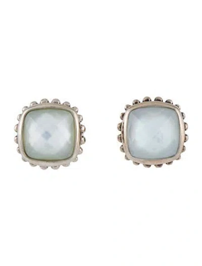 Pre-owned Lagos Mother Of Pearl & Quartz Doublet Venus Stud Earrings In Multi