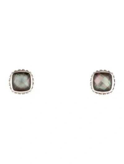 Pre-owned Lagos Mother Of Pearl & Quartz Doublet Venus Stud Earrings In Multicolor