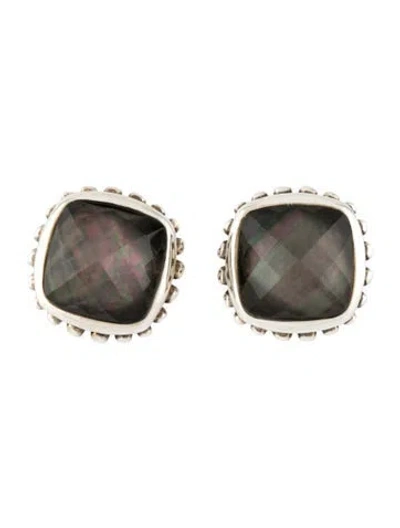 Pre-owned Lagos Mother Of Pearl & Quartz Doublet Venus Stud Earrings In Multicolor