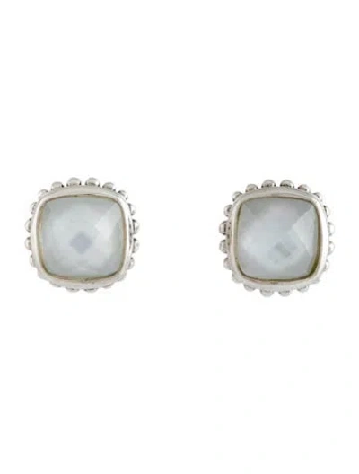 Pre-owned Lagos Mother Of Pearl & Quartz Doublet Venus Stud Earrings In Multicolor