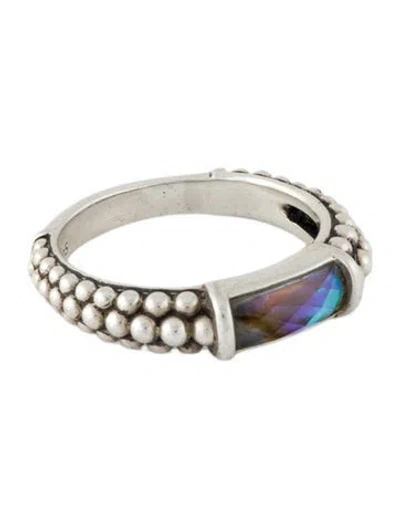 Pre-owned Lagos Mother Of Pearl & Quartz Ring In Multi