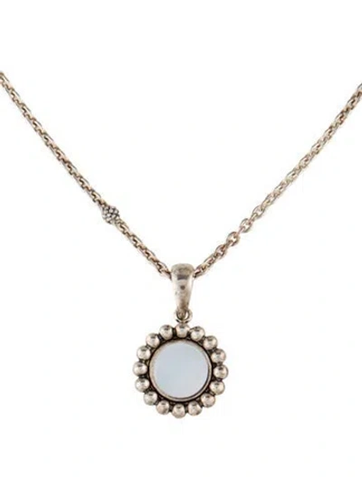 Pre-owned Lagos Mother Of Pearl Circle Pendant Necklace, 18" In Multi