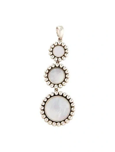 Pre-owned Lagos Mother Of Pearl Maya 3-drop Pendant Necklace In Multi