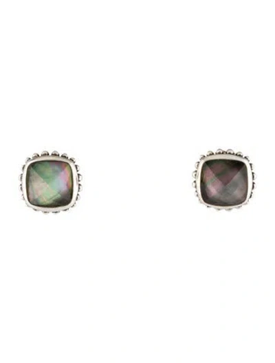 Pre-owned Lagos Mother Of Pearl, Quartz Doublet Venus Stud Earrings In Multicolor